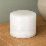 Natural Stone Touch Night Light, White — material and shade detail