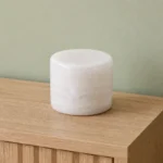 Natural Stone Touch Night Light, White — complete fixture in an interior setting