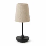 Rechargeable Fabric Shade Table Lamp, Black — alternate view on white