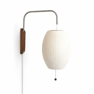 Silk Lantern Swing Arm Wall Light, US Plug — main view on white