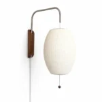 Silk Lantern Swing Arm Wall Light, US Plug — alternate view on white