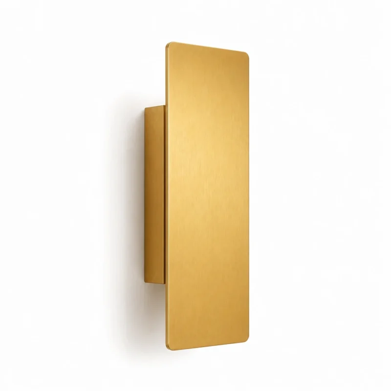 Slim Gold Up and Down LED Wall Light, 6W — alternate view on white