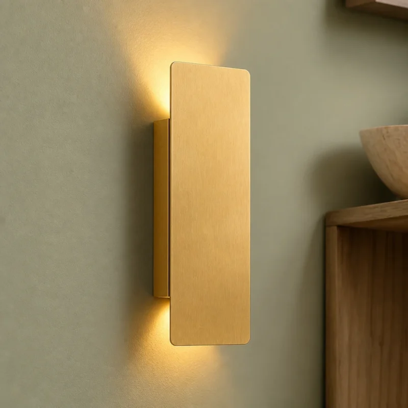 Slim Gold Up and Down LED Wall Light, 6W — material and shade detail