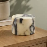 Veined Marble Touch Night Light, Three Light Tones — material and shade detail