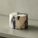 Veined Marble Touch Night Light, Three Light Tones — complete fixture in an interior setting