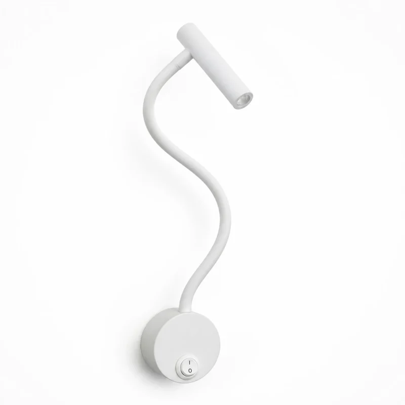 White Flexible LED Reading Wall Light, 3W White Flexible LED Reading Wall Light, 3W — main view on white