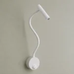 White Flexible LED Reading Wall Light, 3W — complete fixture in an interior setting