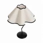 Scalloped Fabric Shade Table Lamp with Wavy Black Stem — White-background alternate angle