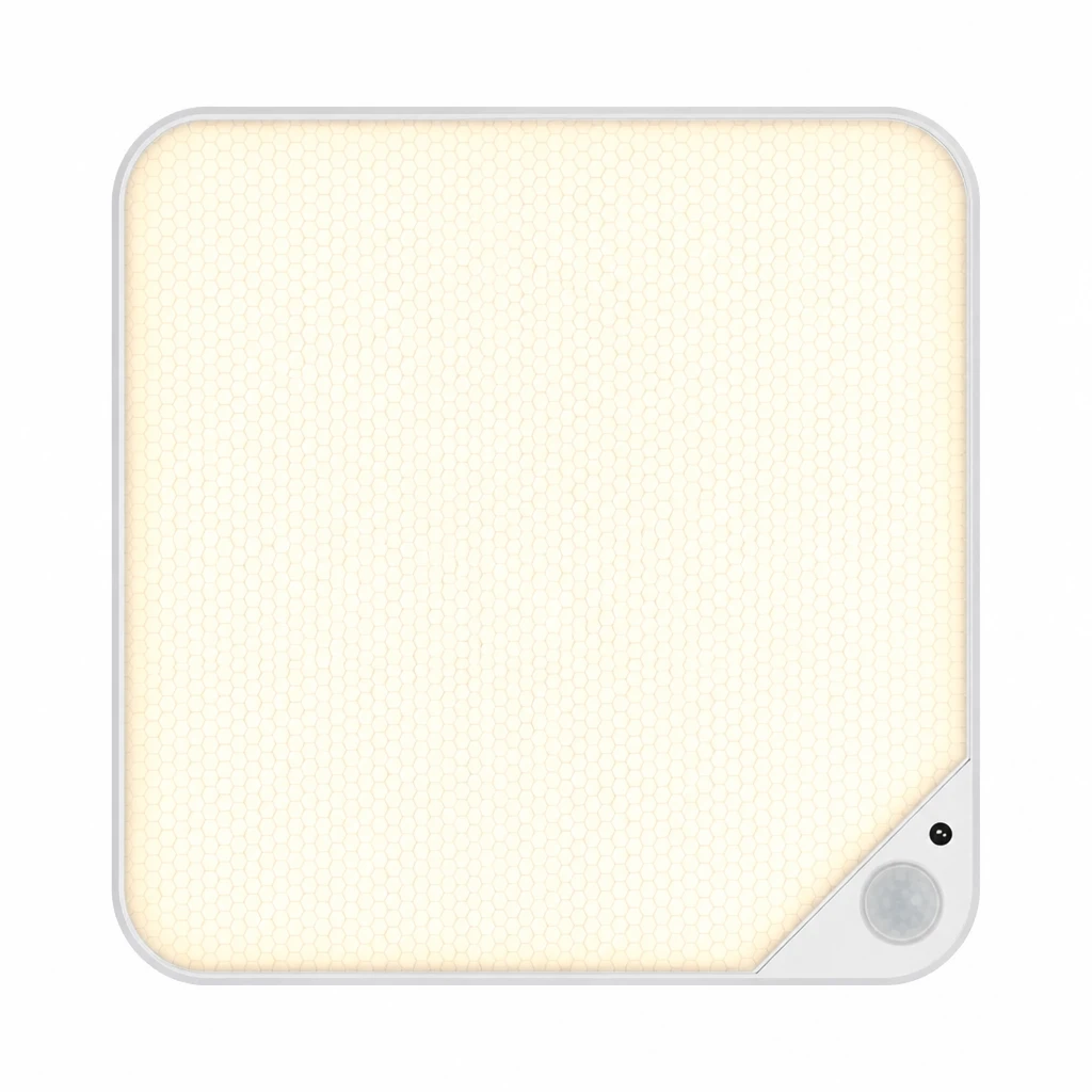 Square Rechargeable 6W Motion Sensor Ceiling Light — White-background alternate angle