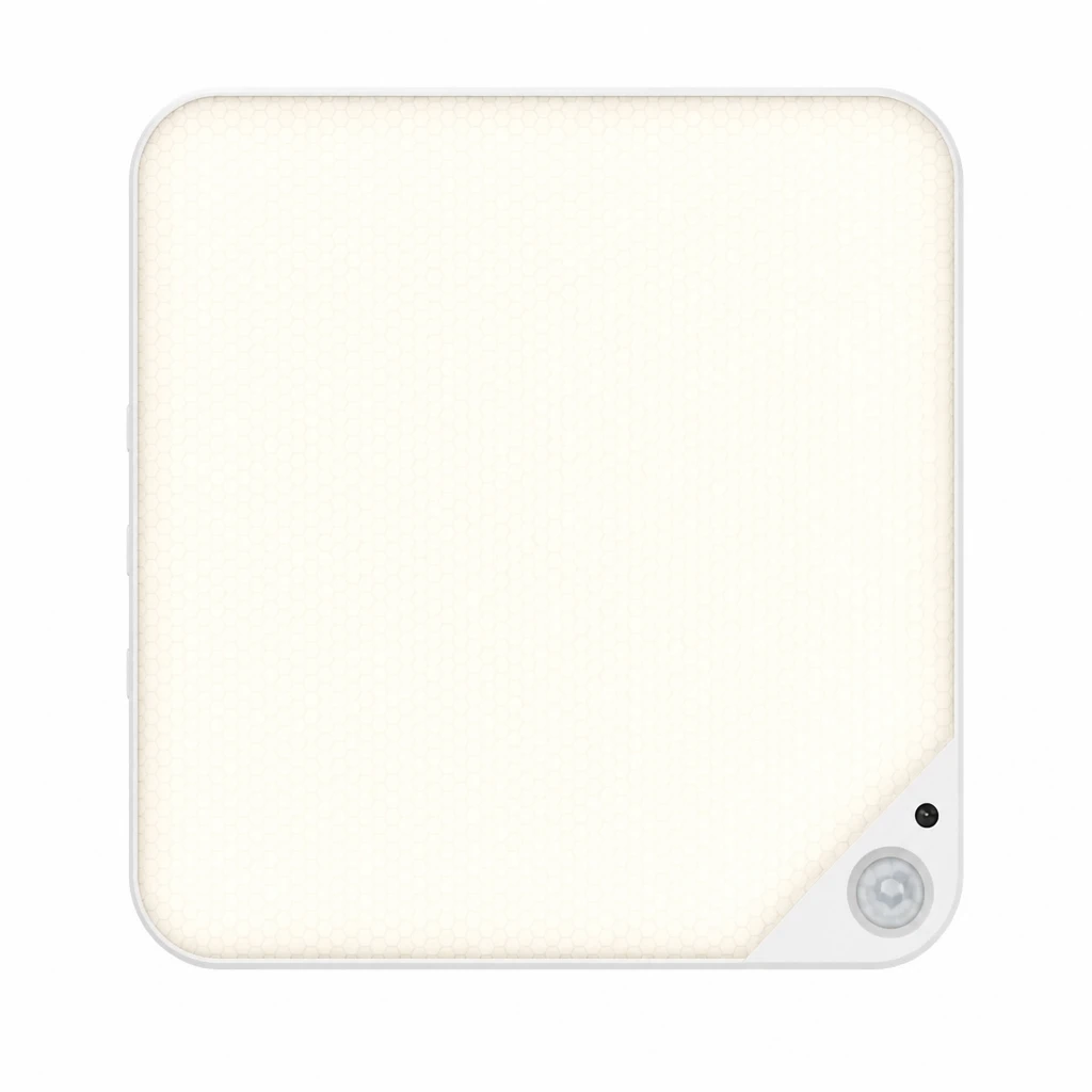 Square Rechargeable 8W Motion Sensor Ceiling Light — Distinct alternate studio view on white