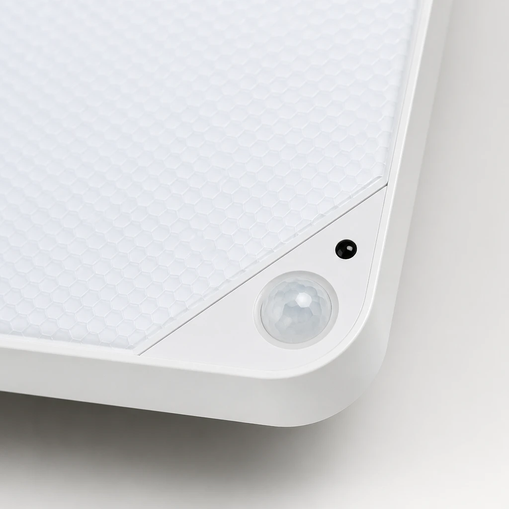 Square Rechargeable 8W Motion Sensor Ceiling Light — Material and construction detail