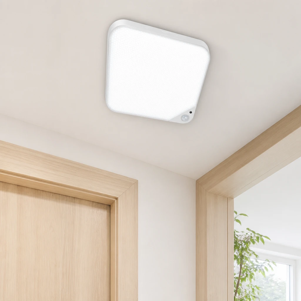 Square Rechargeable 8W Motion Sensor Ceiling Light — Second interior view