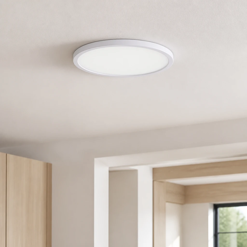 White 18W Ultra-Thin LED Ceiling Light, Warm White — Second interior view