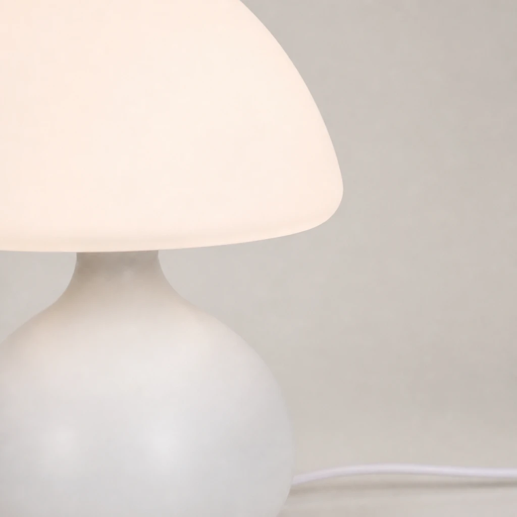 White Mushroom USB Table Lamp — Material and construction detail