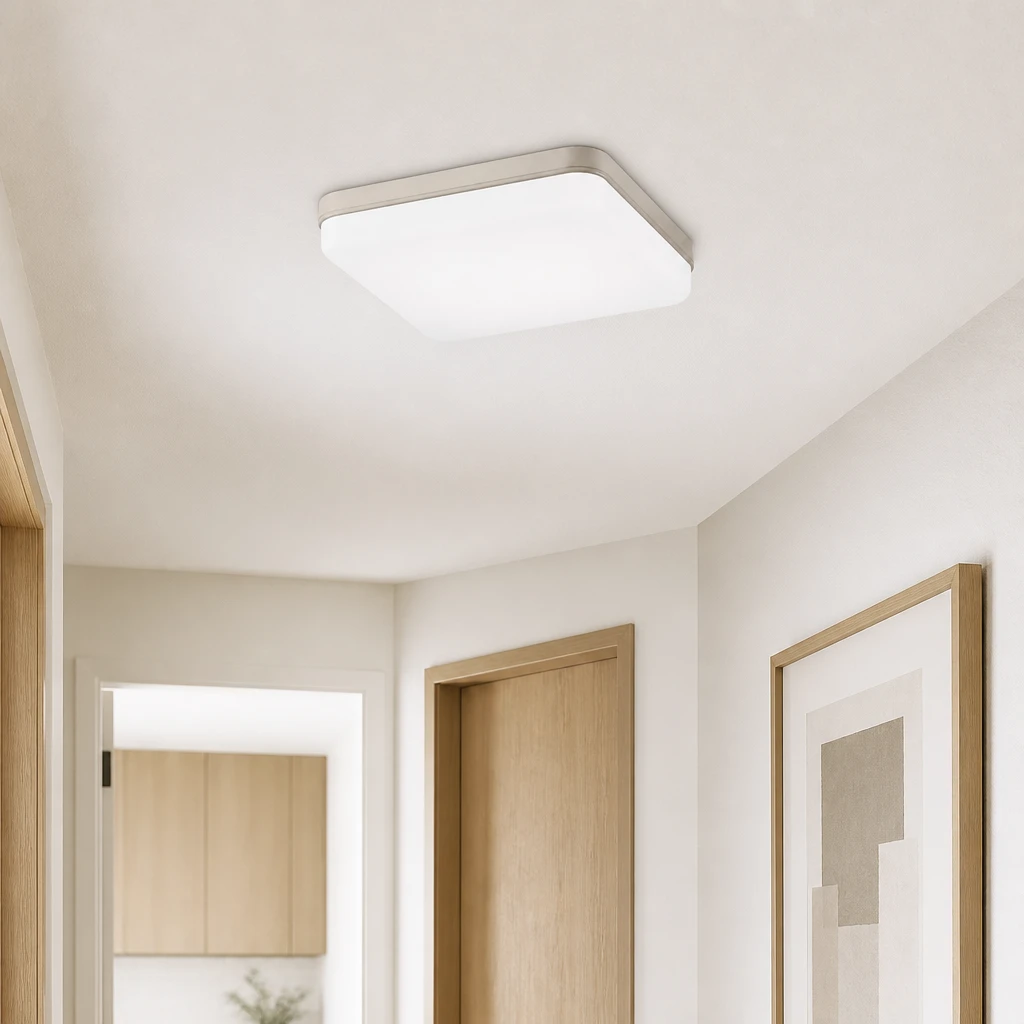 White Square 16W LED Ceiling Light, Warm White — Second interior view