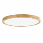 Wood-Grain 24W Slim LED Ceiling Light — White-background main view