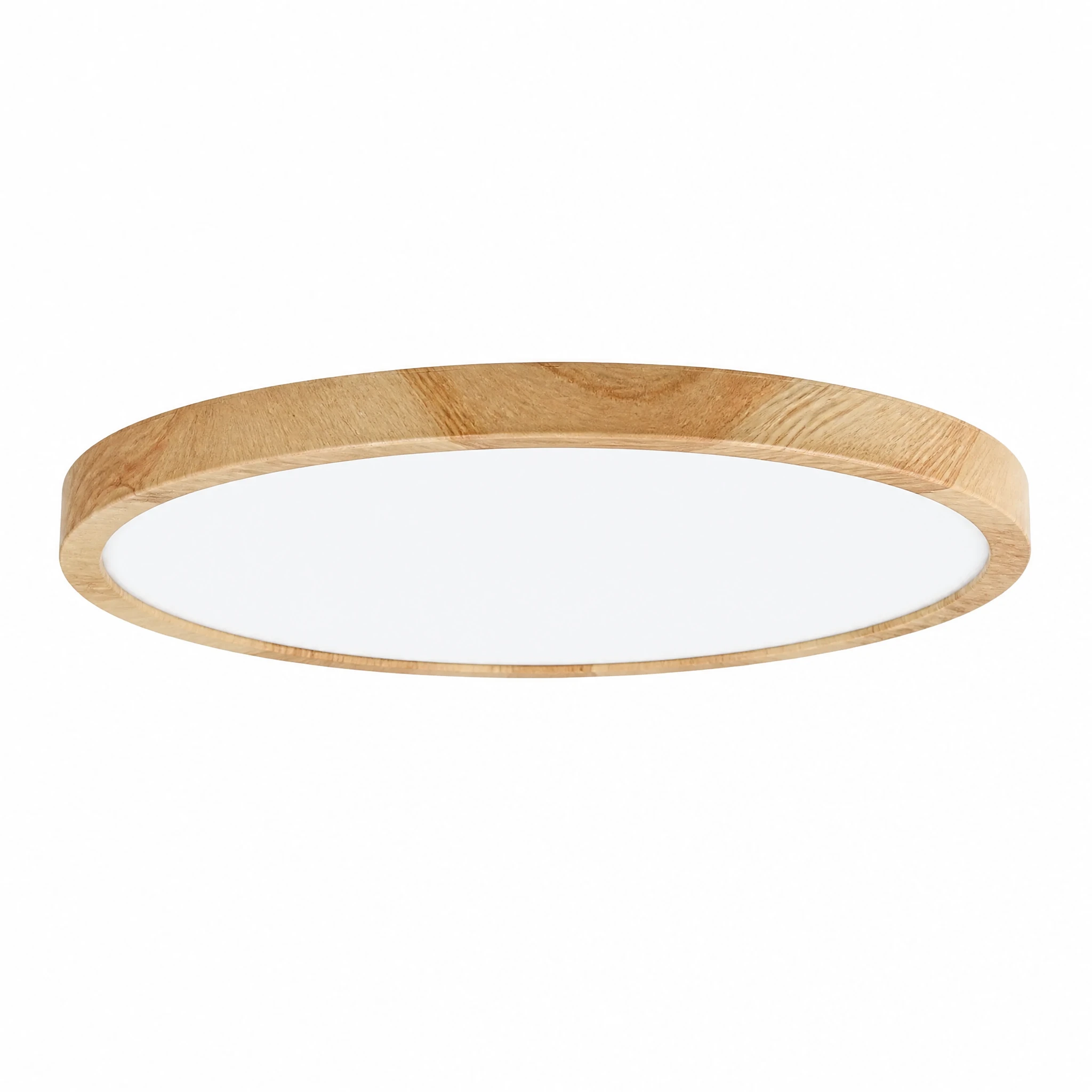 Wood-Grain 24W Slim LED Ceiling Light — White-background main view Wood-Grain 24W Slim LED Ceiling Light — White-background main view
