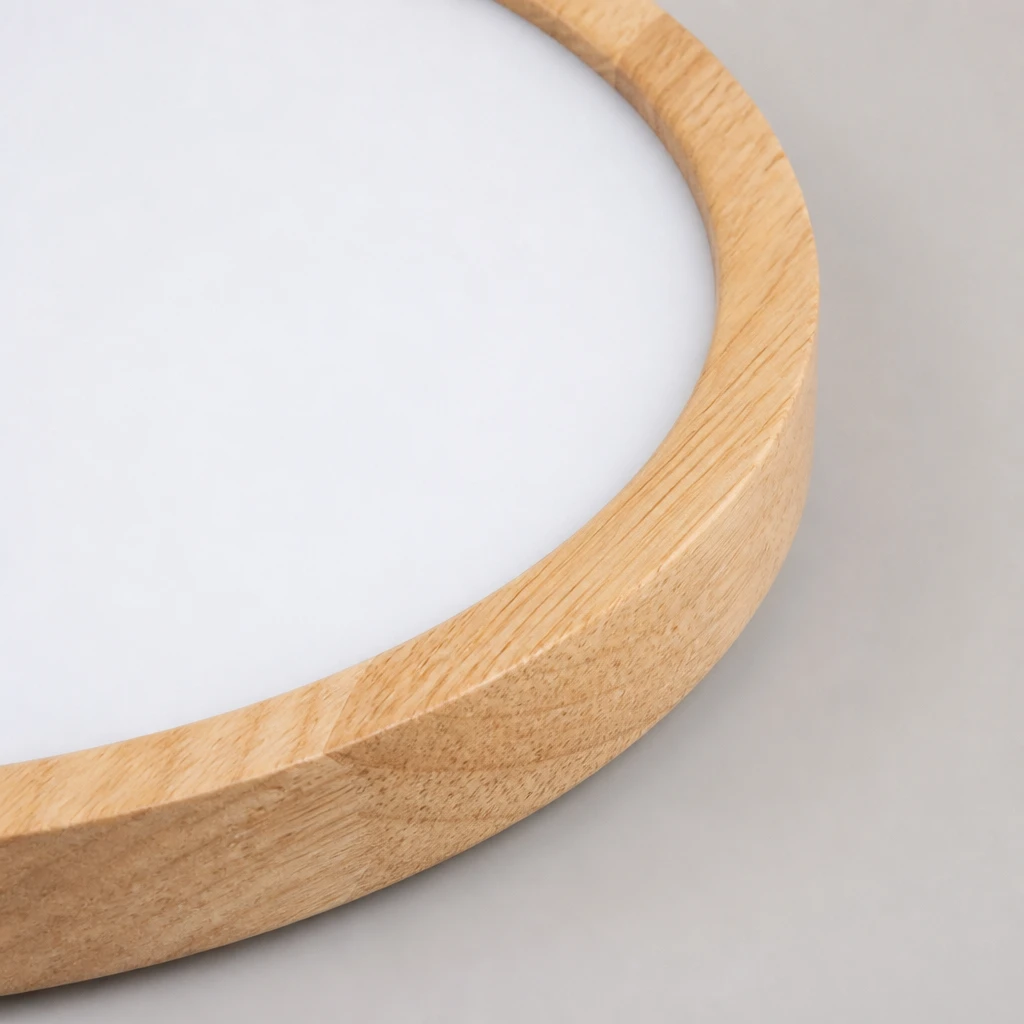 Wood-Grain 24W Slim LED Ceiling Light — Material and construction detail