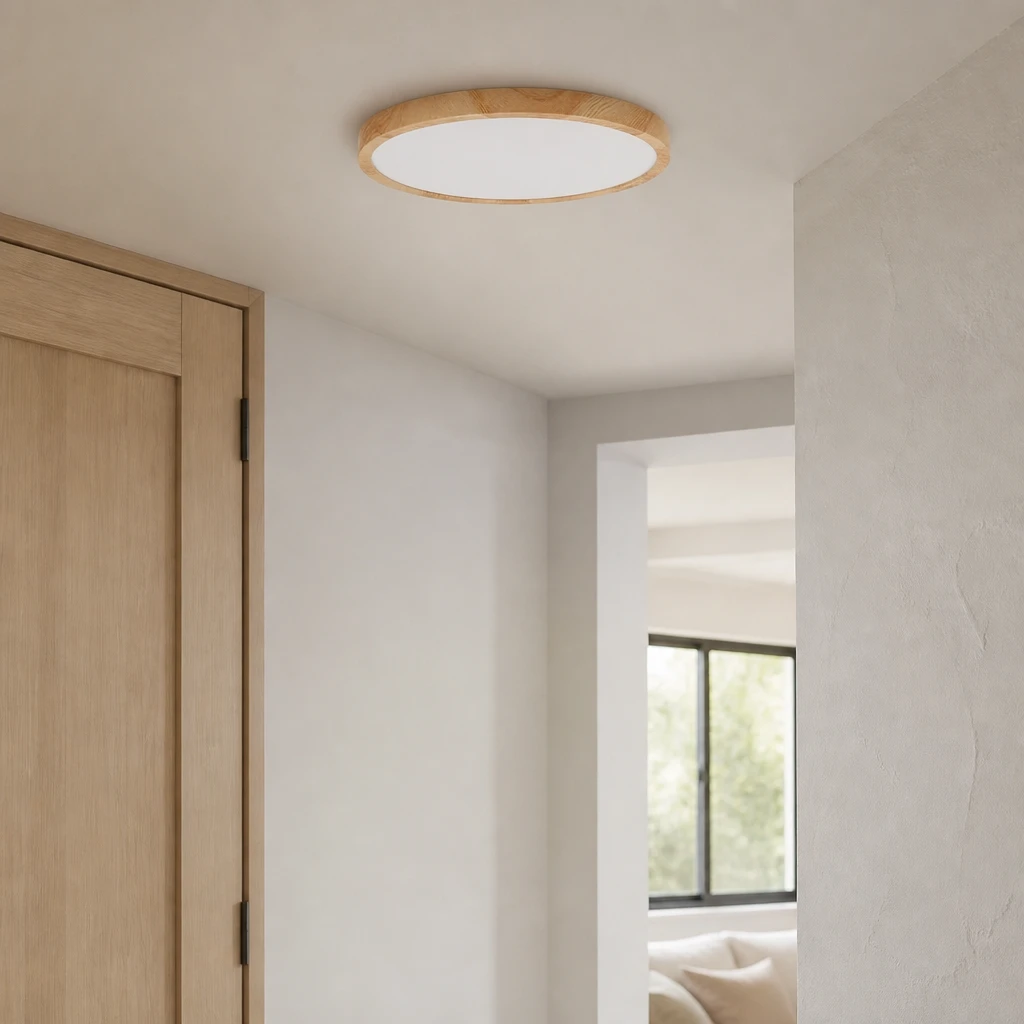 Wood-Grain 24W Slim LED Ceiling Light — Second interior view