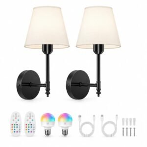 Battery Operated Wall Light, 2 Pack