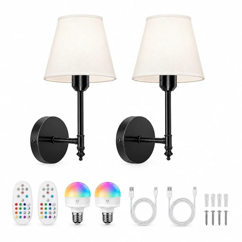 Battery Operated Wall Light, 2 Pack