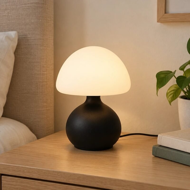 Black Mushroom Table Lamp, Three-Color