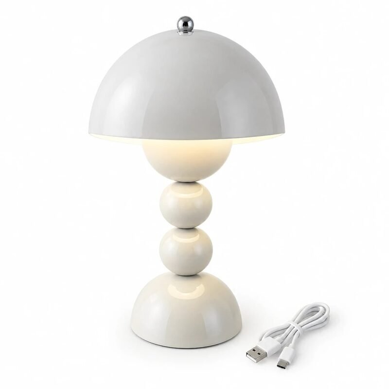 Desk Lamp, White Dome Shade