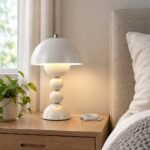 Desk Lamp, White Dome Shade