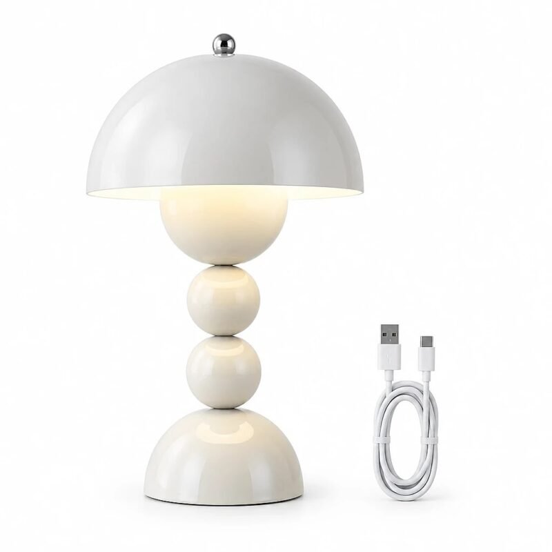 Desk Lamp, White Dome Shade