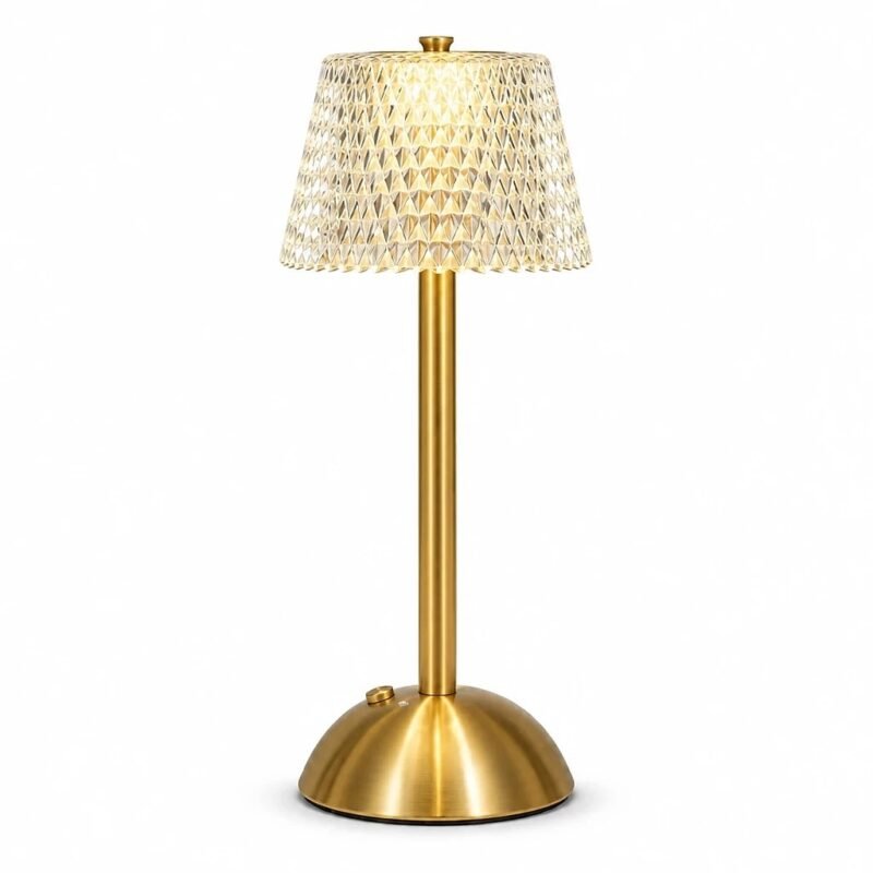 Gold Glass Shade Table Lamp