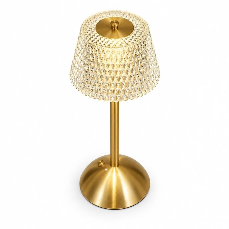 Gold Glass Shade Table Lamp