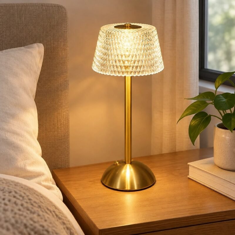 Gold Glass Shade Table Lamp