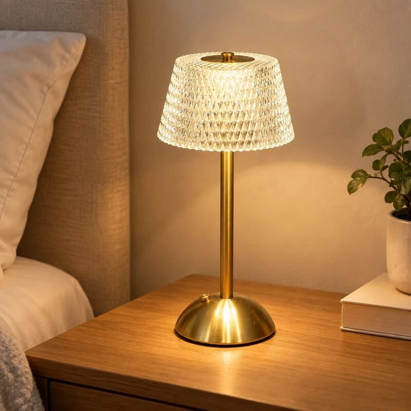 Gold Glass Shade Table Lamp