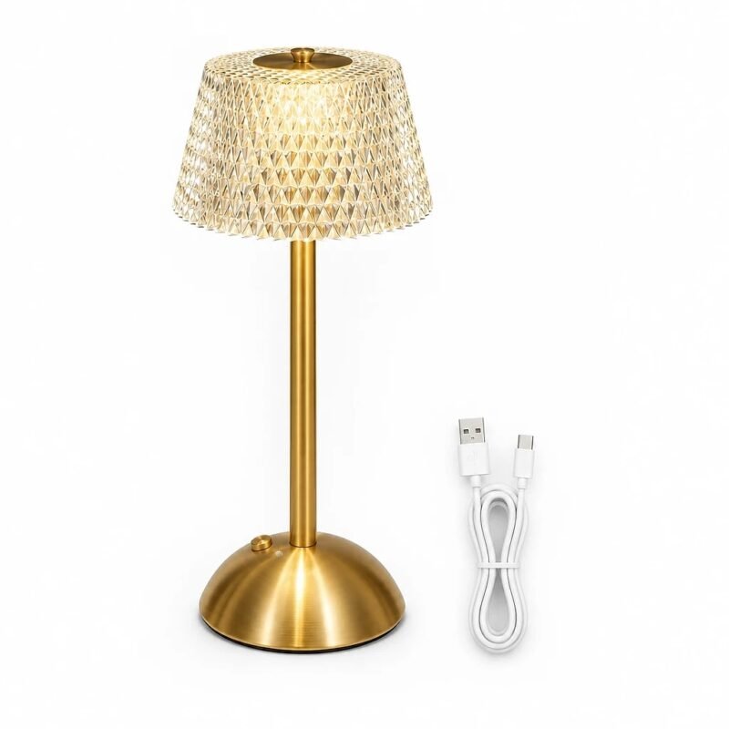 Gold Glass Shade Table Lamp