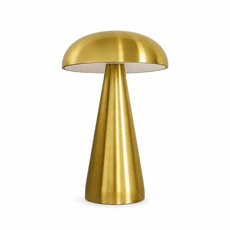 Mushroom LED Table Lamp, Gold