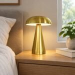 Mushroom LED Table Lamp, Gold