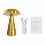 Mushroom LED Table Lamp, Gold