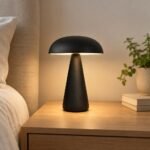Mushroom Table Lamp, Black