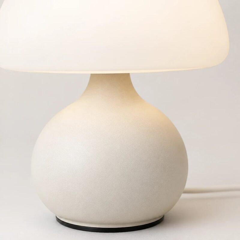 Mushroom Table Lamp, White
