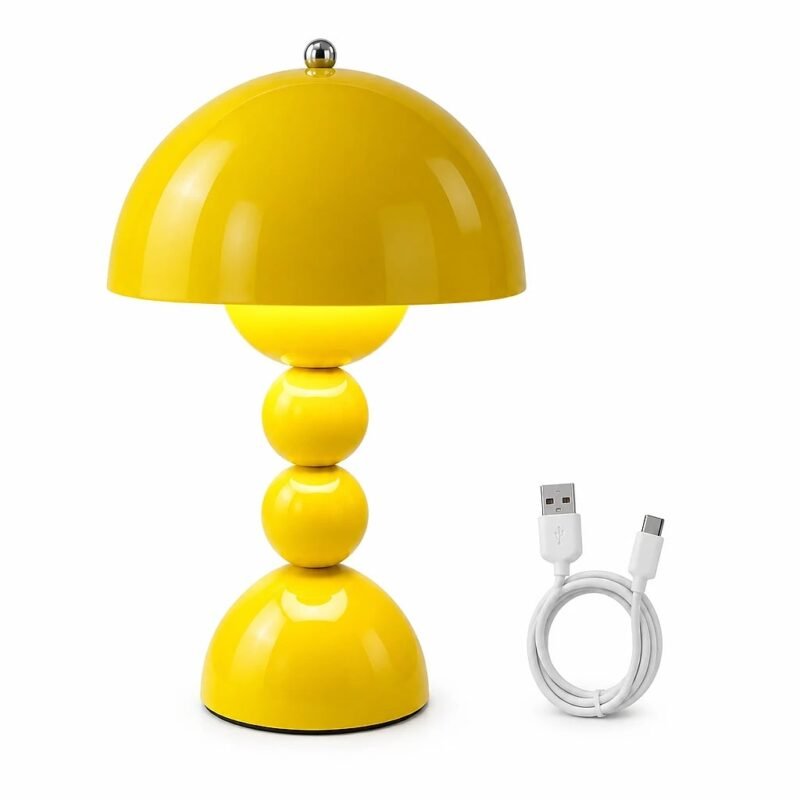 Mushroom Table Lamp, Yellow