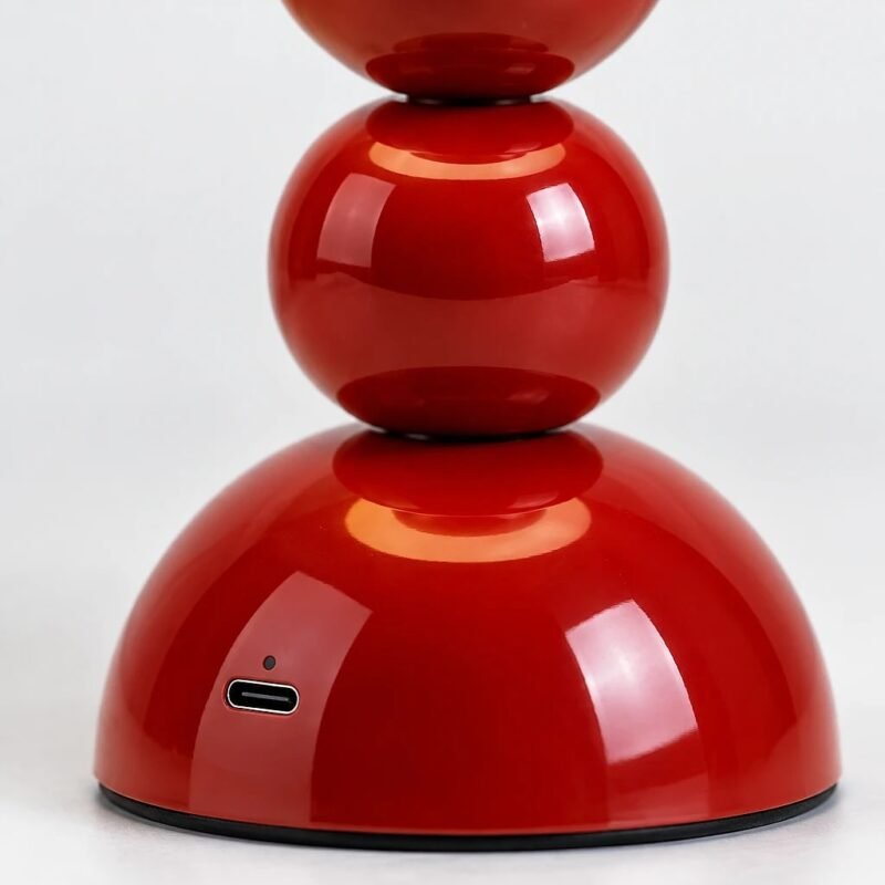 Red Mushroom Table Lamp, Rechargeable