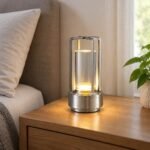 Silver Cordless LED Desk Lamp