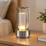 Silver Cordless LED Desk Lamp