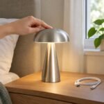 Silver Mushroom LED Table Lamp