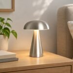 Silver Mushroom LED Table Lamp