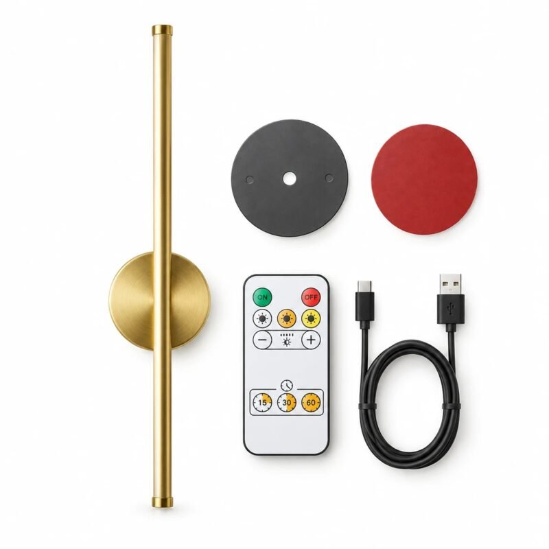 Wall Lamp, Gold 50cm Rechargeable