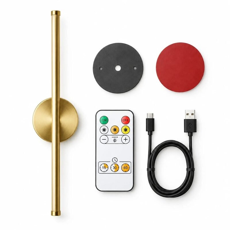 Wall Lamp, Gold 50cm Rechargeable